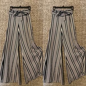 Cute navy striped wide leg pants